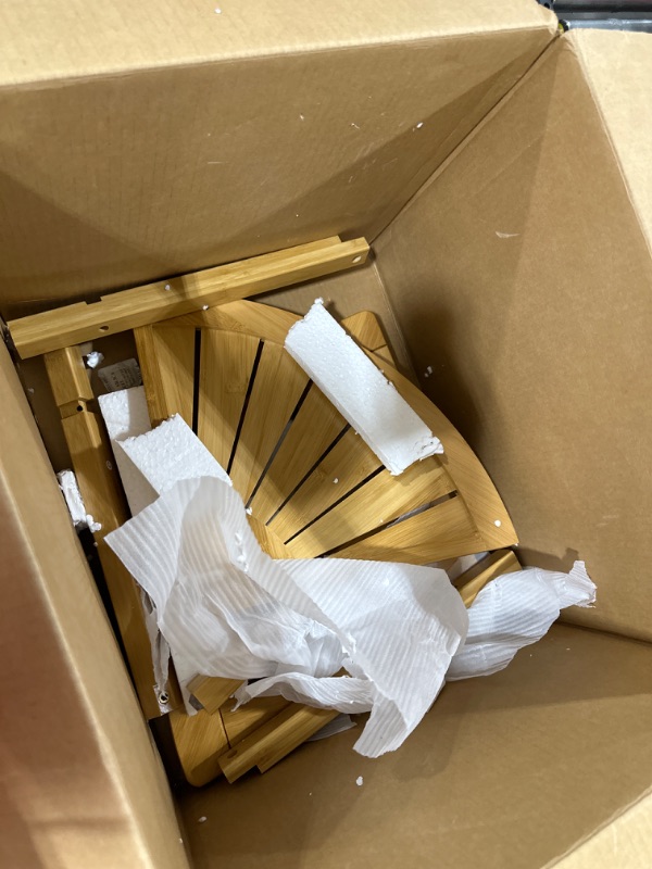 Photo 1 of Zhuoyue Corner Shower Bench & Shower Stool with Storage Shelf, Corner Seat for Shower, Use as Small Corner Table