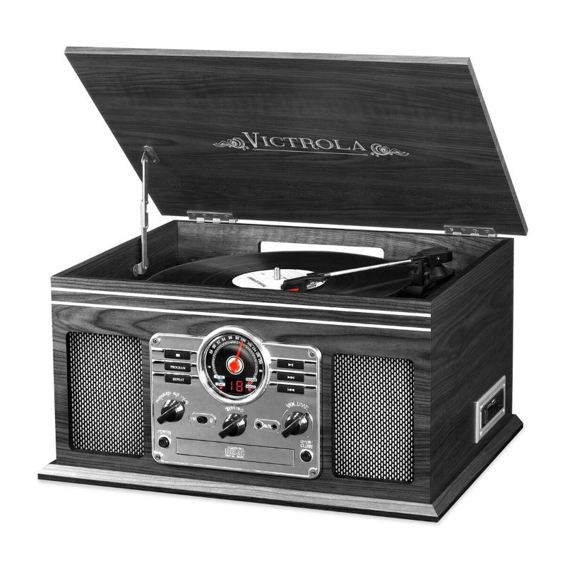 Photo 1 of Victrola VTA-200B Wooden 6-in-1 Nostalgic Classic Turntable with Bluetooth, One Size, Gray
