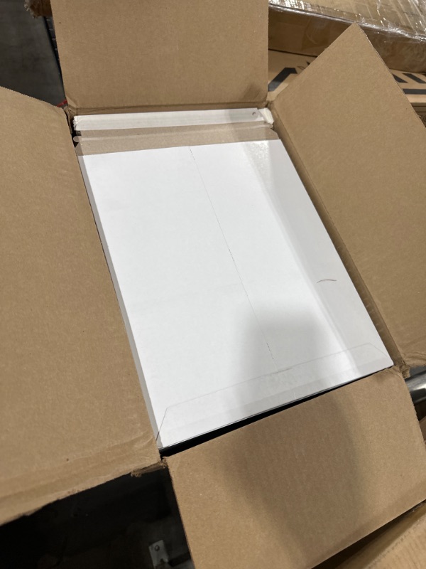 Photo 2 of BOX USA Shipping Mailers, Flat White, 11"L x 13.5"W 100-Pack | Thin Stayflat Mailers for Packing, Shipping and Storage