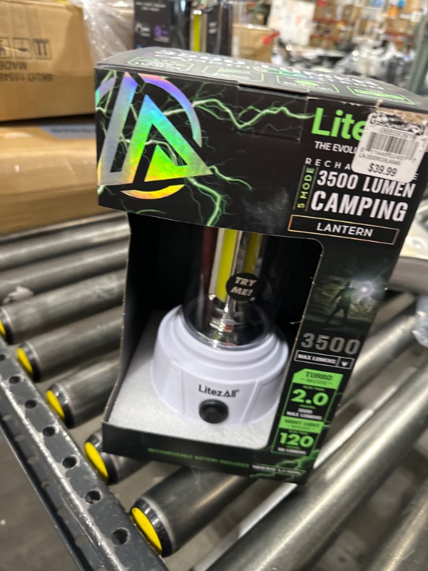 Photo 2 of NOT FUNCTIONAL LitezAll LED Light Camping Lantern | Compact and Durable Outdoor Lantern and Tent Light | Portable Light Perfect for Camping, Backpacking, Hiking and Gifts for Men White-3500Lumens