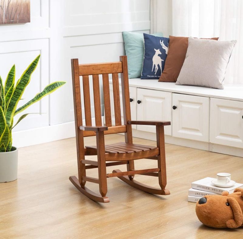 Photo 1 of B&Z KD-23N Classic Child's Porch Rocker Rocking Chair Ages 6-10 Indoor Outdoor, Wood Brown