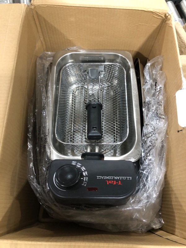 Photo 2 of T-fal Compact EZ Clean Stainless Steel Deep Fryer with Basket 1.8 Liter Oil and 1.7 Pound Food Capacity 1200 Watts Easy Clean, Temp Control, Oil Filtration, Dishwasher Safe Parts 1.8 Liter Oil and 2.2 Pound Food Capacity
