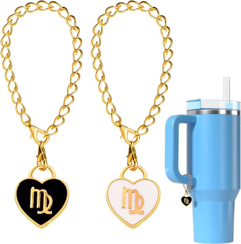 Photo 1 of 12 Constellations Charm Accessories for Stanley Cup,2PCS Heart Enamel Zodiac Sign Handle Charm For Stanley Tumbler Cup, Constellations Identification Charms for Simple Modern Tumbler
