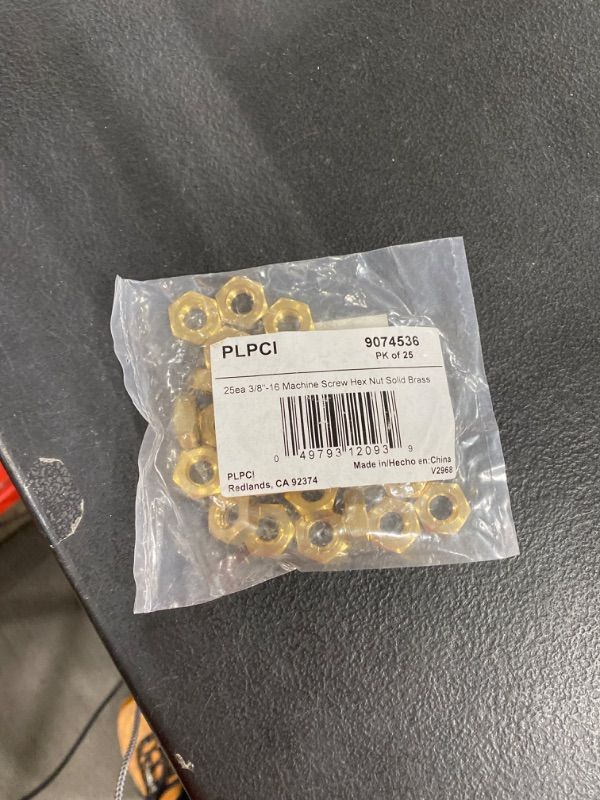 Photo 2 of Prime-Line 9074536 Machine Screw Hex Nuts, 3/8 In.-16, Solid Brass (25 Pack)