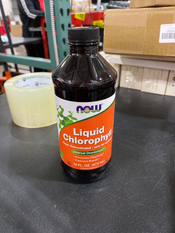 Photo 2 of NOW Supplements, Liquid Chlorophyll, Super Concentrated, Internal Deodorizer*,Boost Energy, Mint Flavor, 16-Ounce 16 Fl Oz (Pack of 1) Supplements