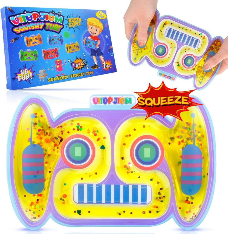 Photo 1 of Autism Sensory Toys for Ages 5-7, Boys Toys for 8-12 Years Old ADHD Autistic Car Travel Games for 8-10-Year-old, Squishy Robot Fidget Tube Stress Relief Toy for Classroom for Ages 6-8 