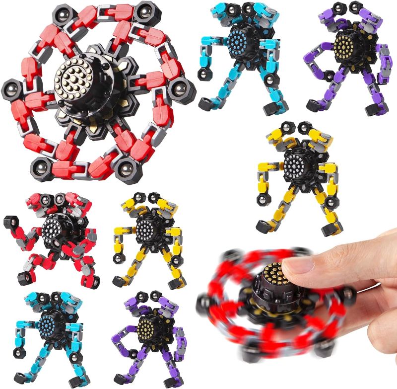 Photo 1 of Easter Basket Stuffers Transformable Fidget Spinners 8 Pcs for Kids and Adults Stress Relief Sensory Toys for Boys and Girls Fingertip Gyros for ADHD Autism for Kids Easter Gifts(Fingertoy-8pc)
