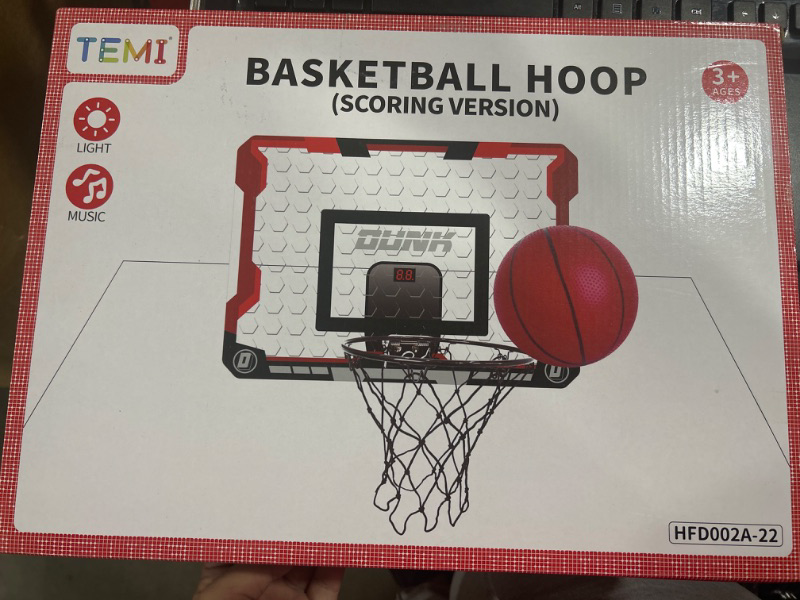 Photo 2 of Indoor Basketball Hoop for Kids and Adults, Door Room Basketball Hoop,Mini Basketball Hoop with 4 Balls & Electronic Scoreboard, Basketball Game Toys for 5 6 7 8 9 10 11 12 Year Old Boys Teen Kids Red- With Scoreboard