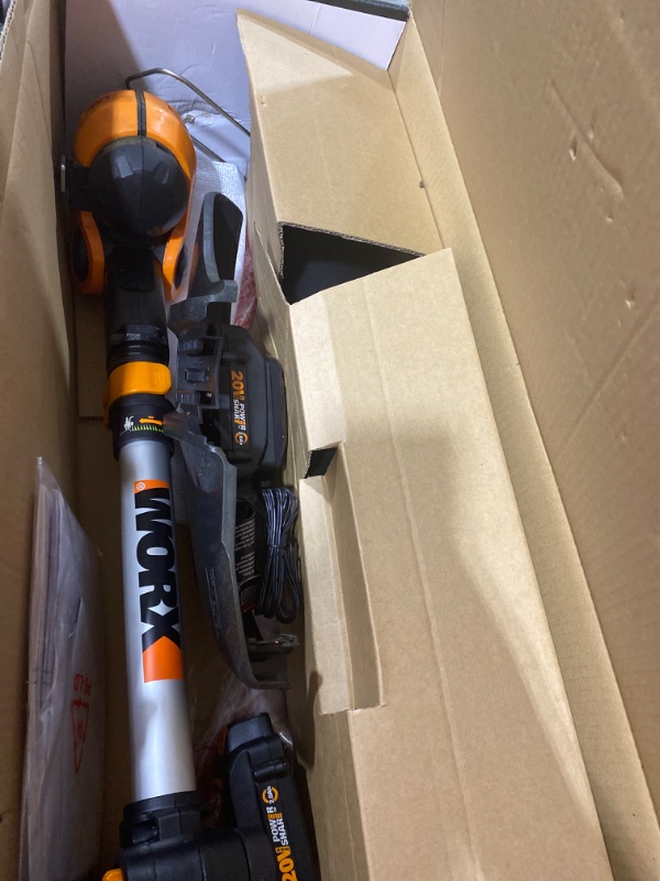 Photo 4 of WORX 20V GT 3.0 + Turbine Blower (Batteries & Charger Included) and WA0047 4-Pack String Trimmer Replacement Line, Orange Trimmer + Replacement Line
