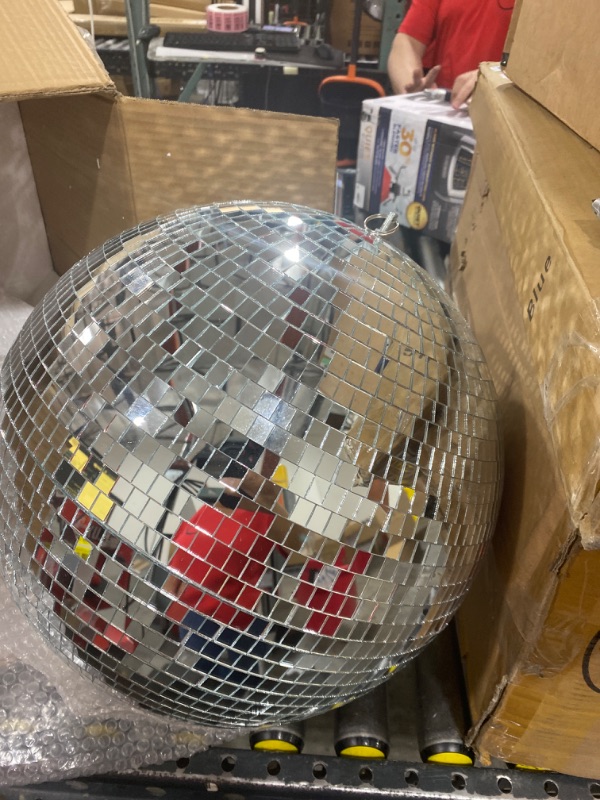 Photo 2 of Disco Ball, 16 inch Mirror Ball Large Disco Ball, Hanging Disco Ball for Party Decoration DJ Club Stage Bar Wedding Holiday Christmas