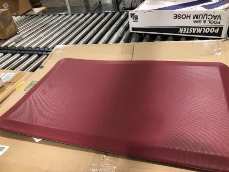 Photo 2 of Sky Solutions Anti Fatigue Mat - 3/4" Cushioned Kitchen Rug and Standing Desk Mat & Garage - Non Slip, Waterproof and Stain Resistant (20" x 32", Burgundy) Burgundy 20" x 32"