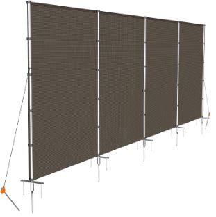 Photo 1 of Outdoor Privacy Screen Fence Freestanding Backyard Patio Privacy Pool Fencing Garden Dog Fence Removable with Stainless Steel Poles Ground Spikes Brown 04''x24'