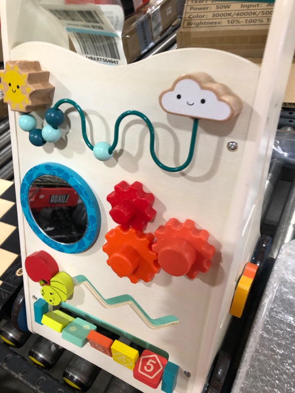 Photo 1 of B. Toys – Wooden Activity Walker – 7 Educational Activities – Learning & Walking Toy for Toddlers – Stand, Push, Walk – 1 Year + – Little Learning Steps