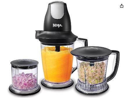 Photo 1 of Ninja QB1004 Blender/Food Processor with 450-Watt Base, 48oz Pitcher, 16oz Chopper Bowl, and 40oz Processor Bowl for Shakes, Smoothies, and Meal Prep,Black