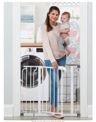 Photo 1 of Regalo Easy Step 38.5-Inch Wide Walk Thru Baby Gate, Includes 6-Inch Extension Kit, Pressure Mount Kit, Wall Cups