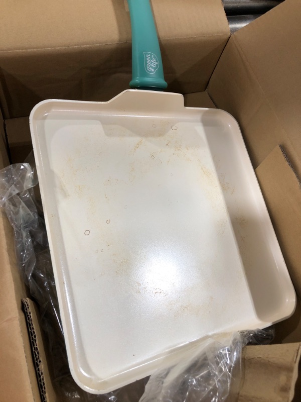 Photo 2 of GreenLife Soft Grip Healthy Ceramic Nonstick, 11" Griddle Pan, PFAS-Free, Dishwasher Safe, Turquoise Turquoise 11" Griddle Pan
