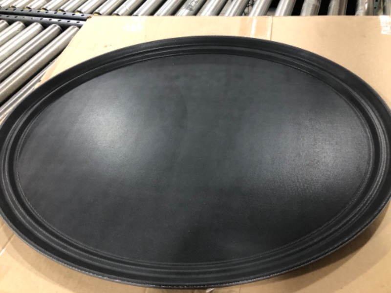 Photo 2 of New Star Foodservice 25514 Non-Slip Tray, Plastic, Rubber Lined, Oval, 22-Inch x 27-Inch, Large, Black Black 22-Inch x 27-Inch