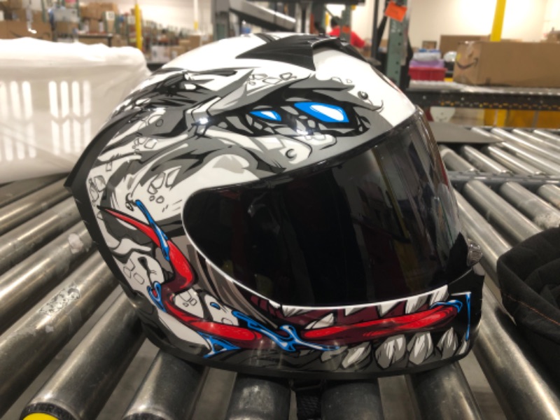 Photo 2 of Motocross Street Racing Helmet - Off-Road Motorcycle Full Face Helmet with Visor Bluetooth Space - Modular Flip Up Helmet for Adults on ATV MTB Dirt Bike Men and Women DOT Certified
