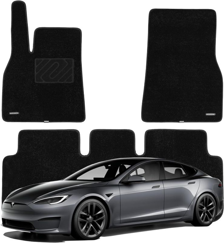 Photo 1 of WENNEBIRD Superior Carpet Floor Mats for Tesla Model S 2021-2024, Premium All Weather Anti-Slip Waterproof Floor Liners Car Interior Accessories - Black