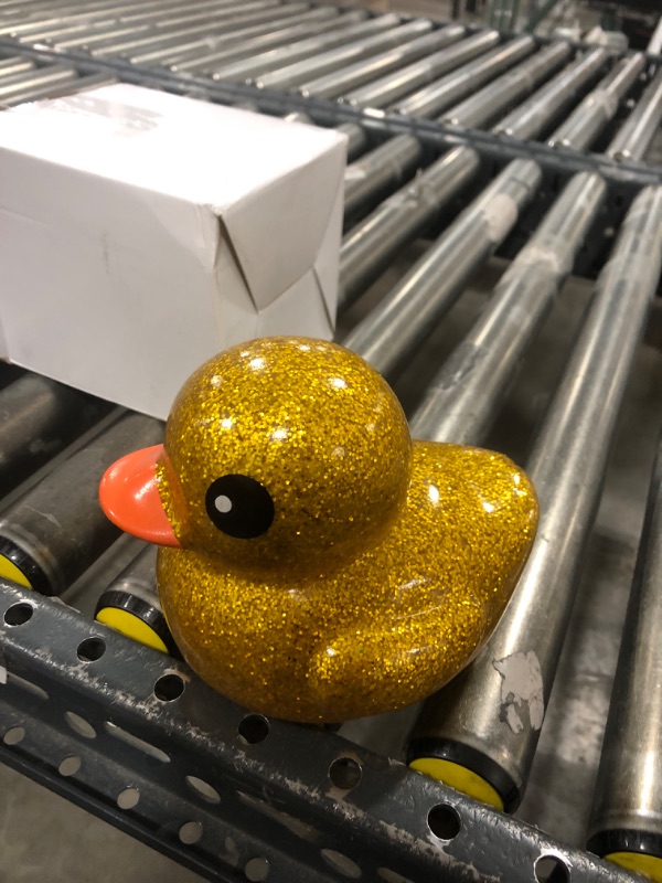 Photo 2 of 6.89 Inch Giant Glitter Rubber Duck Big Glitter Rubber Ducky Jumbo Sparkly Duck Bath Toy with Squeaky Sound for Baby Shower Birthday Party Favor Gift Summer Beach Pool Activity(Gold)