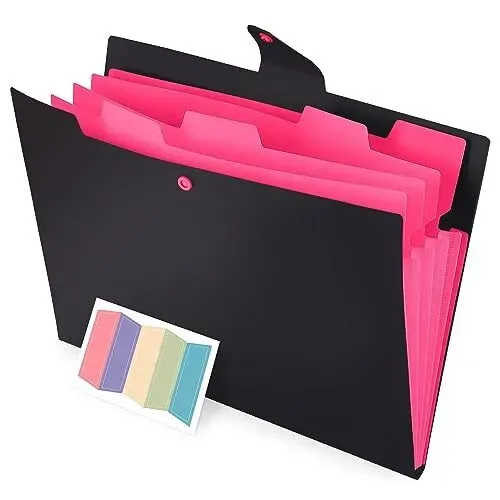 Photo 1 of Accordion Folder - Folder Organizer - (5 Pockets, Plastic, for 8.5 x 11" Paper
