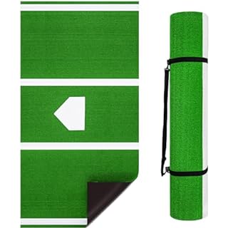 Photo 1 of On Deck Sports 12' x 6' Indoor/Outdoor Baseball Softball Clay Batting and Hitting Mat Pro with Throwdown Home Plate (Lined & Foam Padded Backing)
