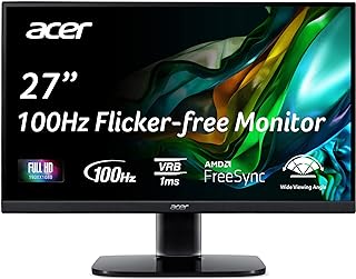 Photo 1 of Acer KB272 EBI 27" IPS Full HD (1920 x 1080) Gaming Office Monitor | Up to 100Hz Refresh | 1ms (VRB) | Low Blue Light | Tilt | HDMI