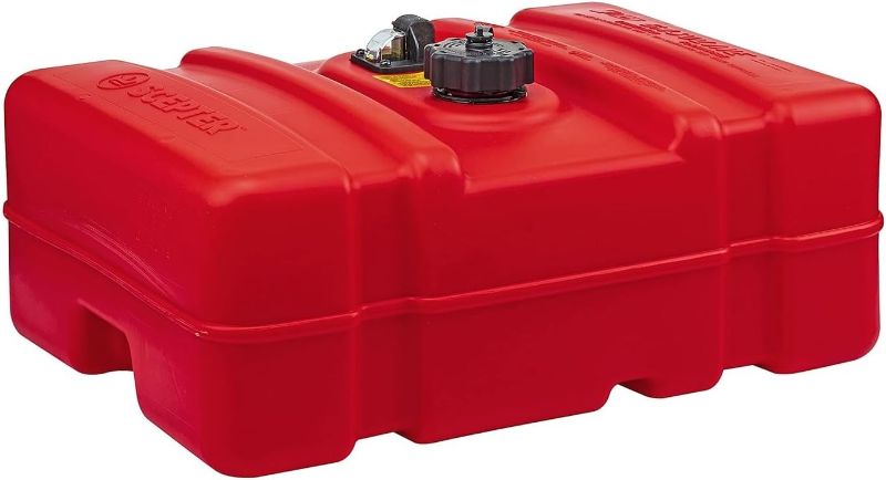 Photo 1 of Scepter 08669 Rectangular 12 Gallon Low Profile Marine Fuel Tank For Outboard Engine Boats, 24.5-Inches x 18-Inches x 11.5-Inches, Red

