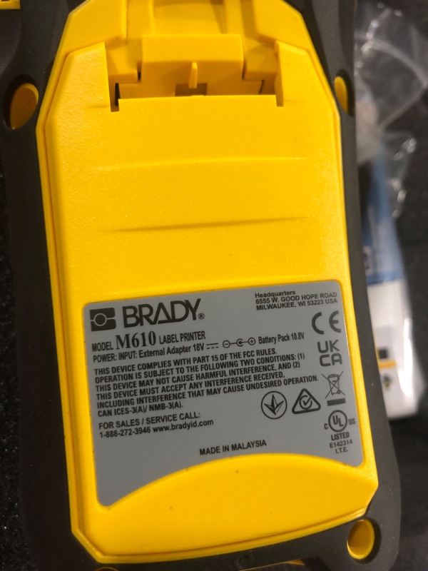 Photo 5 of Brady M610 Handheld Label Maker with Hard Case (M610-KIT). Durability Meets The widest Range of Data Entry Options. Replaces BMP61,Yellow/Gray, Large
