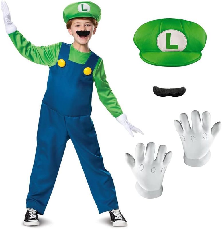 Photo 1 of [Size 5-6T] Nintendo Luigi Deluxe Costume Green