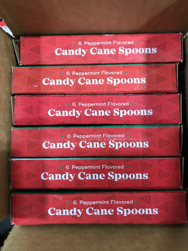 Photo 2 of [Bundle of 6 Boxes] Fruidles Christmas Candy Canes Spoons Suckers, Peppermint Flavor in Box, 6-Pack