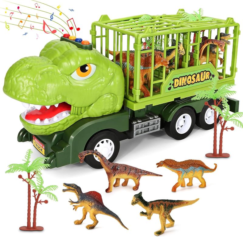 Photo 1 of Dinosaur Truck Toys for Kids 2-4 5 Years Old Boys, [2023] Monster Truck Toys with Dinosaur Figures and Trees, Capture Jurassic Tyrannosaurus Play Set, Dinosaur Toys for 3-5 4-6 7 Boys and Girls Gifts 