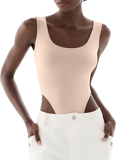 Photo 1 of [Size M] PUMIEY Women's Square Neck High-Cut Bodysuit Sexy Tops Sharp Collection 