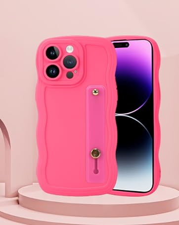Photo 1 of ZIYE Case Designed for iPhone 14 Pro Max Cute for Women Girls Anti-Scratch Shockproof Slim Aesthetic Protective Phone Cover with Strap 14 ProMax 6.7 Inch Pink