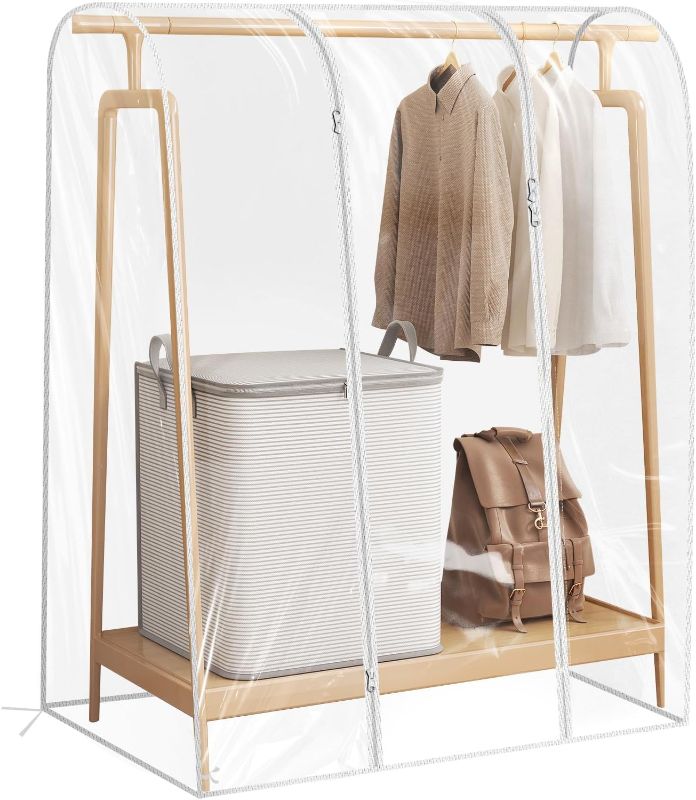 Photo 1 of Balabuki Garment Rack Cover, Oversized Clear Clothes Rack Cover for Closets and Hangers