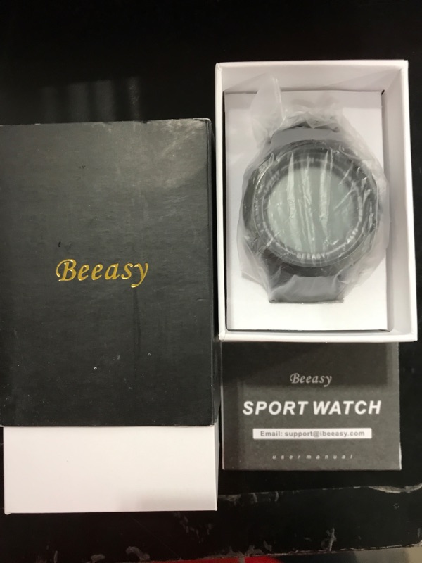 Photo 1 of Beeasy Men's Outdoor Sports Watch - Digital Military Wristwatch with Altimeter, Barometer & Compass - Waterproof, Stopwatch, and Timer Functions - Ideal for Hiking and Outdoor Adventures Black