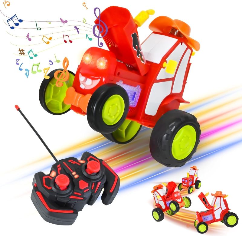 Photo 1 of Remote Control Car, Crazy Jumping Dancing Car Toy, Double Sided RC Trucks with Headlights and Music, Wireless Remote Control Rocking Car for Kids Birthday Gift

