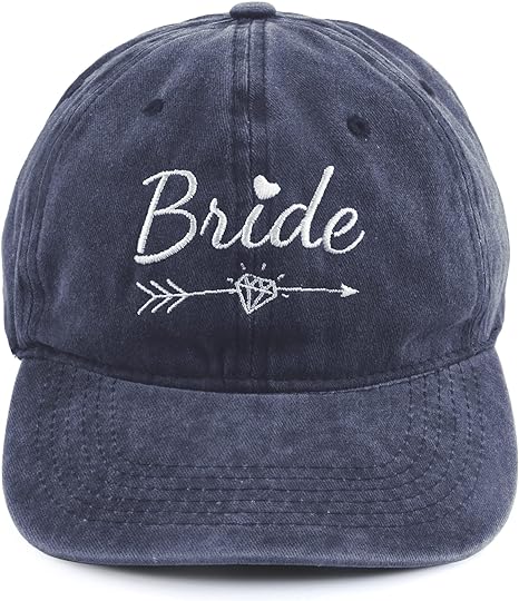 Photo 1 of Women's Bride Hat Embroidered Distressed Tribe Baseball Cap for Wedding Party Newlywed Honeymoon Wedding Gift