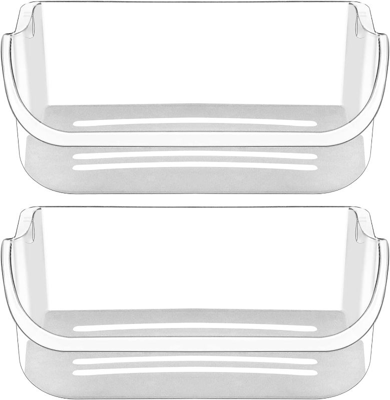 Photo 1 of 2 x 240356402 Refrigerator Upper Door Shelf Clear Bin by AMI, Compatible with Frigidaire, 15.38in(L)×6.69in(W)×5.0in(H), Replaces 240356401 240356402 AP2549958 PS430122
