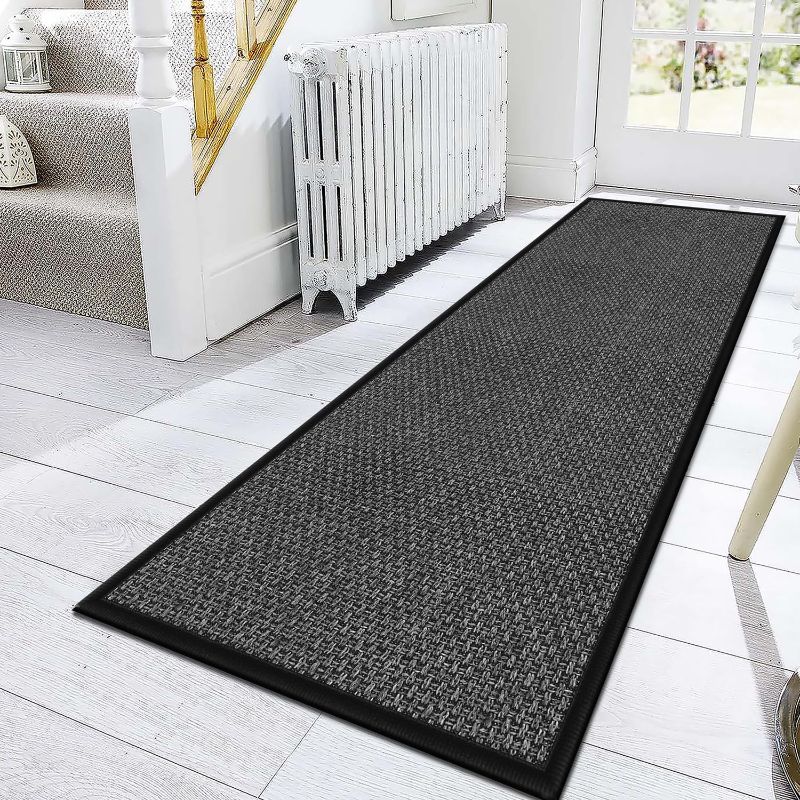Photo 1 of GOYLSER Black Carpet Runners for Hallway Non Slip, Water Absorbent Floor Rug Carpet with Rubber Backed, 10ft  Farmhouse Indoor Washable Runner for Entryway
