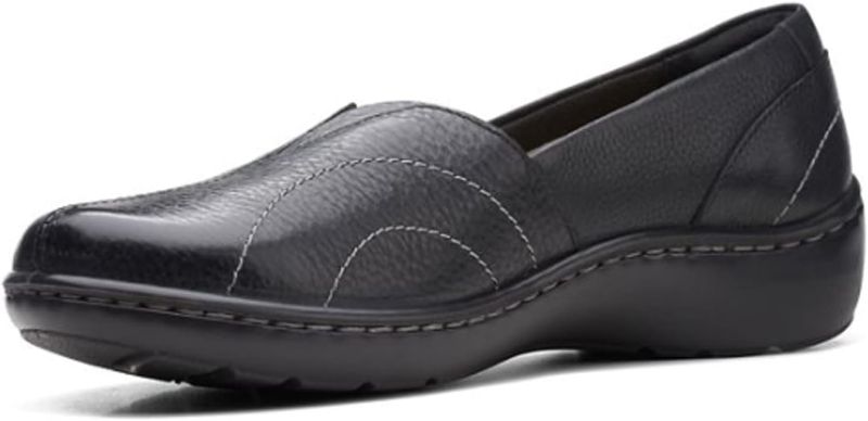 Photo 1 of Clarks womens Cora Meadow Loafer, Black Leather, 8.5 US
