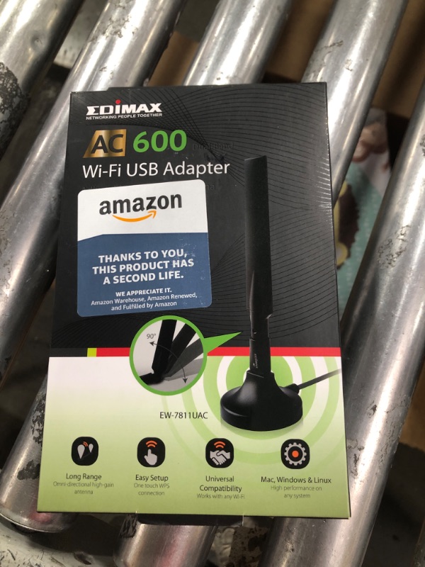 Photo 2 of Edimax Wi-Fi 5 802.11ac AC600 High Gain Dual-Band (2.4GHz/5GHz) Adapter w/ Adjustable +4/6dBi Antenna, Wireless USB Adapter, Win 11 Plug-n-Play, Mac OS 10.15, Linux, USB Cradle, EW-7811UAC