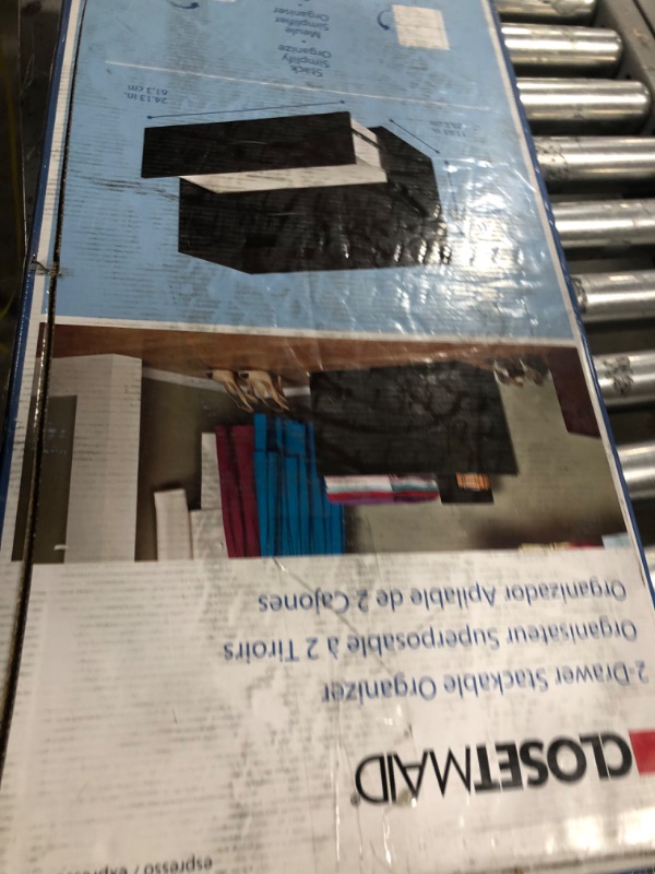 Photo 1 of ClosetMaid 2 Tier Stackable Wooden Drawer Storage Organizer with Handles for Home, Office, Closet, Bedroom, and Bathroom, Espresso Espresso Organizer Cabinet