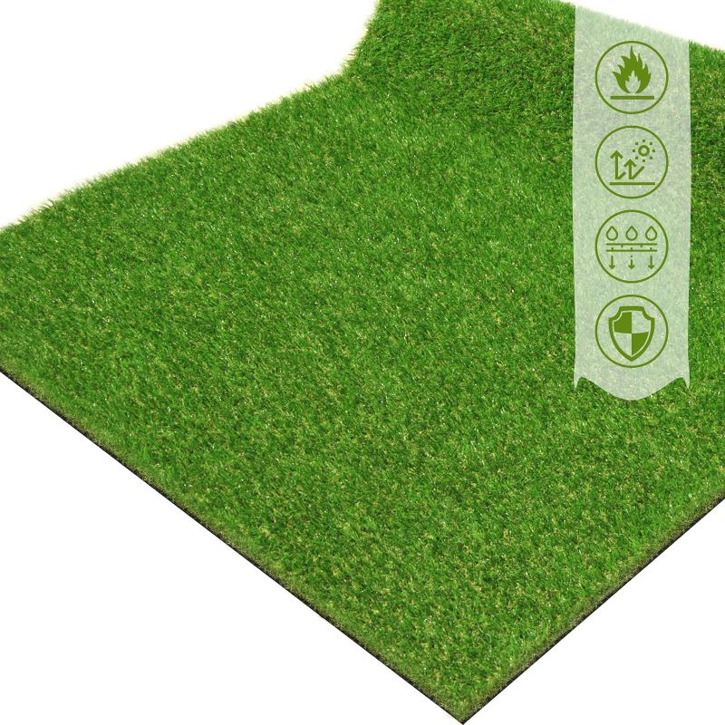 Photo 1 of Artificial Grass Rug 5x8 Ft Realistic Indoor Outdoor Rug for Dogs with Drain Holes, Fake Grass Dog Pet Turf Mat for Garden Lawn Landscape Patios