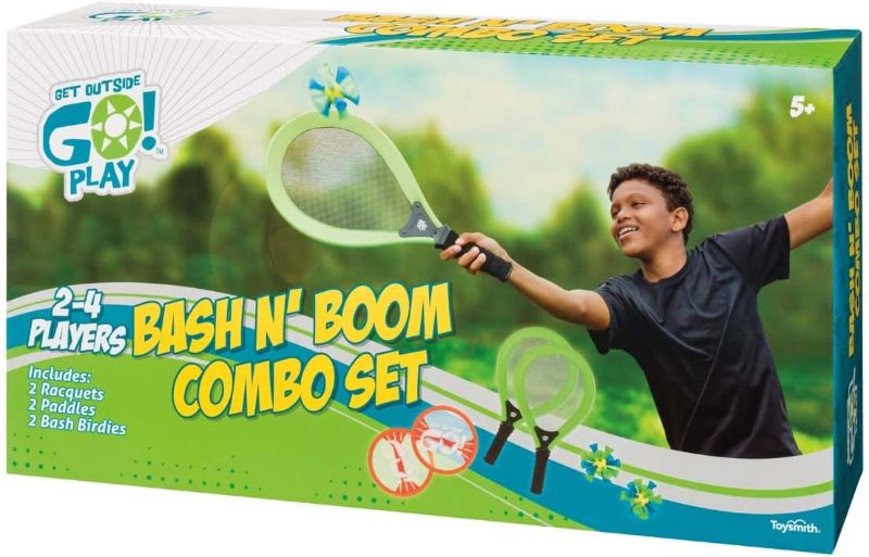 Photo 1 of Toysmith Get Outside Go! Bash N Boom Combo Set - Bashminton Game, Two Player Game for Boys and Girls, Outdoor Bashminton Game, Outdoor Sporting Game for Boys and Girls Ages 5+
