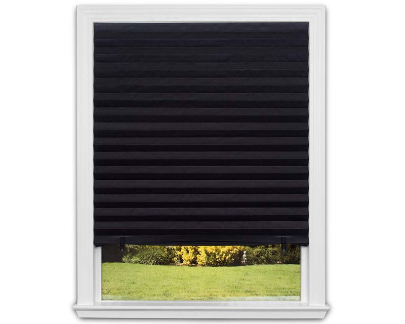 Photo 1 of Redi Shade No Tools Original Blackout Pleated Paper Shade Black, 48 in x 72 in, 6 Count (Pack of 1)