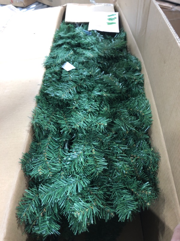 Photo 1 of 7.5ft Artificial Holiday Christmas Tree, Unlit Premium Hinged Spruce Holiday Xmas Tree with Metal Foldable Stand for Home, Office, Party Decoration