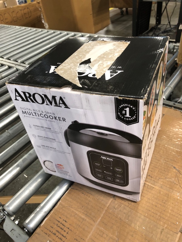 Photo 1 of aroma housewares arc-994sb rice & grain cooker slow cook, steam, oatmeal, risotto, 8-cup cooked/4-cup uncooked/2qt, stainless steel