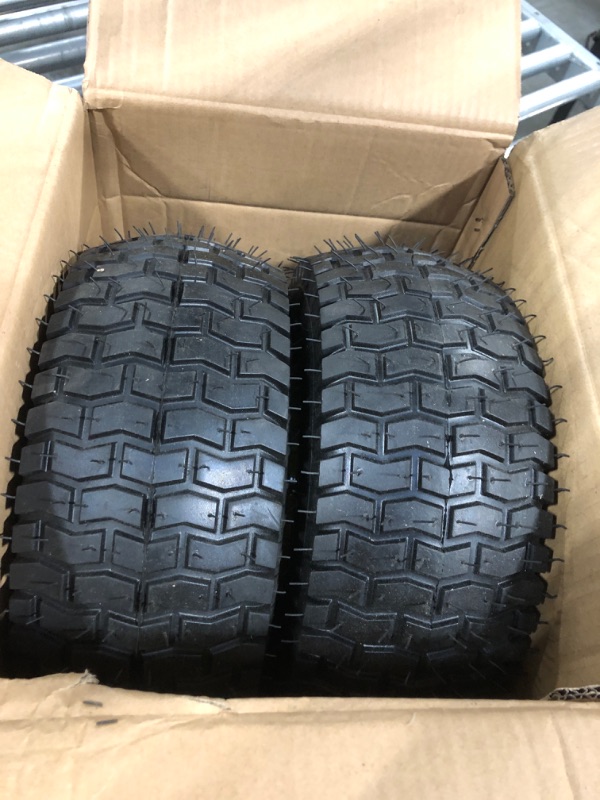 Photo 3 of Upgrade 2 Pcs 13x5.00-6 Tire and Wheel, 13x5.00-6 Tire with 3/4" Grease Bushing and 3"-5.4" Centered Hub, Air Filled 13x5x6 Lawn Mower Tire Assembly for Commercial Lawn, Garden Turf