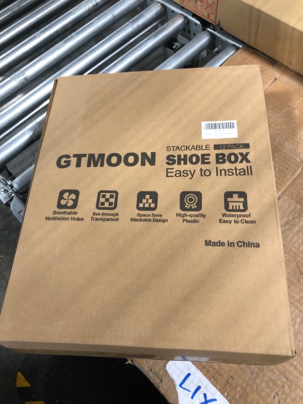 Photo 1 of GTMOON Large Shoe Storage Boxes, 12 Pack Shoe Boxes Clear Plastic Stackable, Shoe Organizer Box for Closet, Stackable Sneaker Containers Case Bins with Lids, Great Alternative to Shoe Racks, Grey Grey 12 Pack